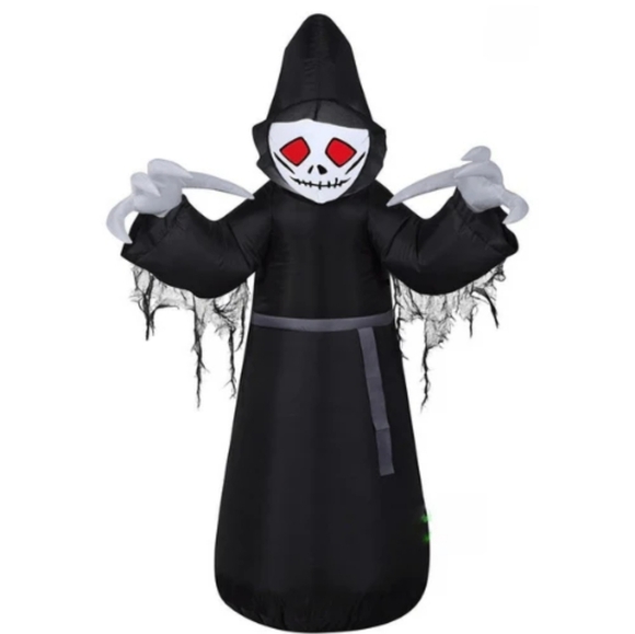 Gemmy Inflatable Blow Up Scary Halloween Reaper Figure Automatic Electric Blower - Picture 1 of 13